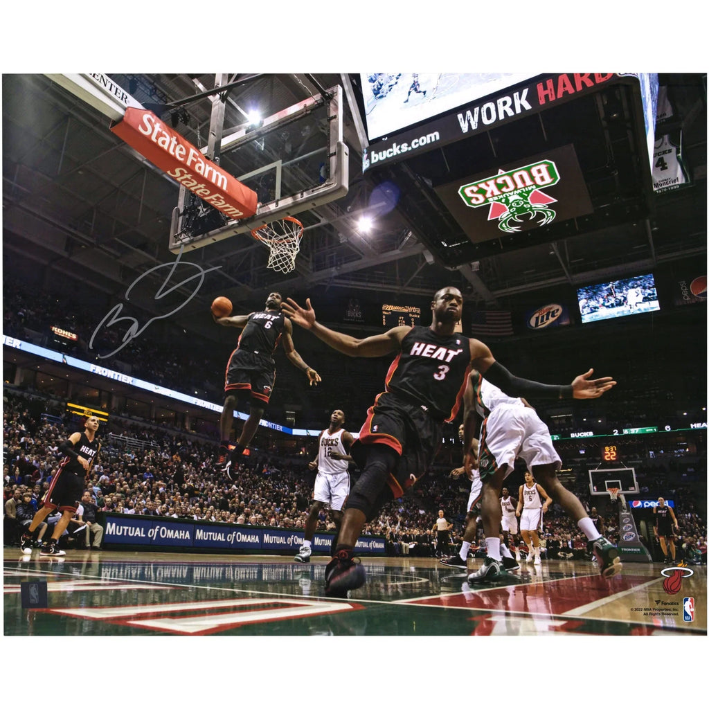 Dwyane Wade Signed 16 x 20 Photo | Heat Alley-Oop to LeBron James