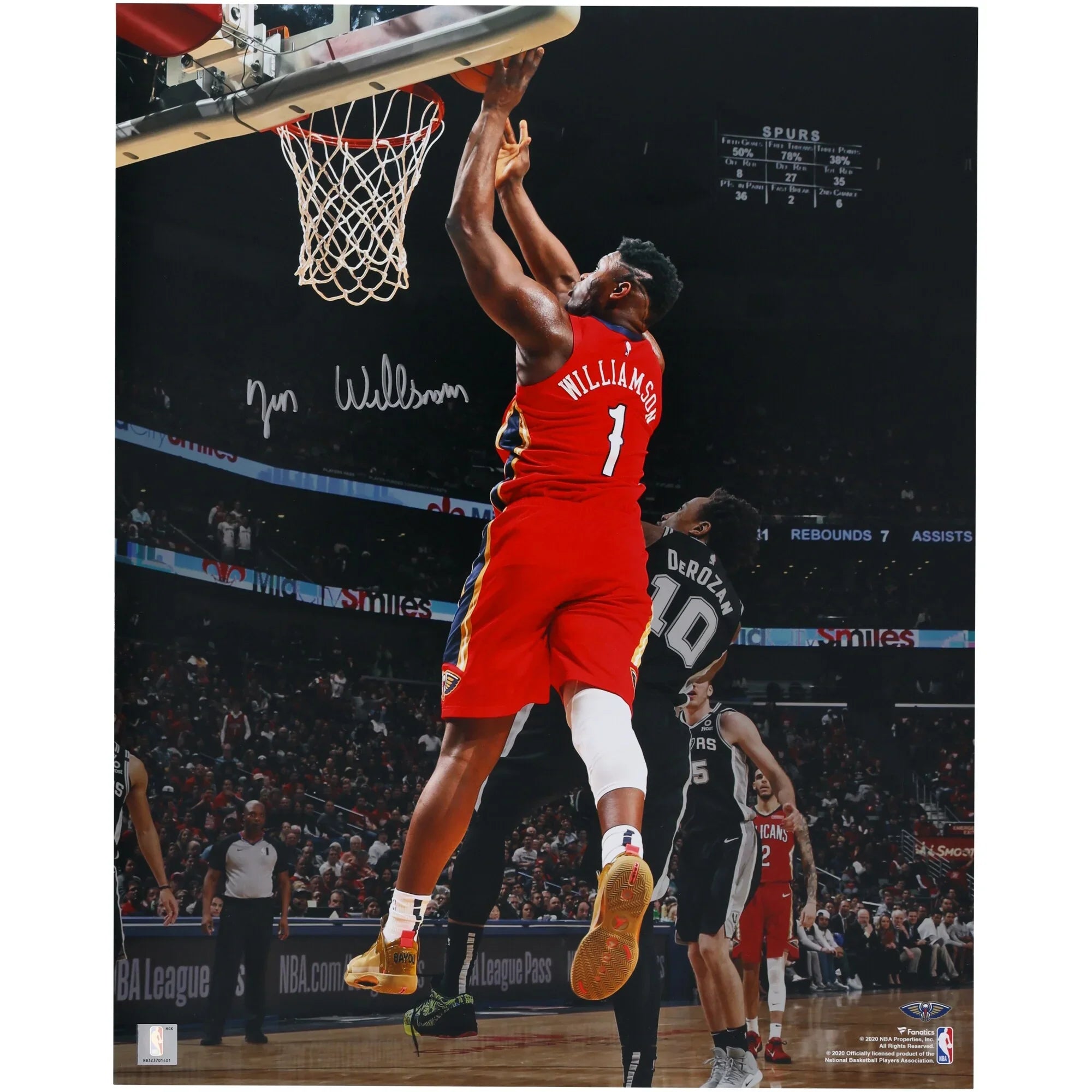 Zion Williamson Signed 16 x 20 Photograph | January 22, 2020 Debut
