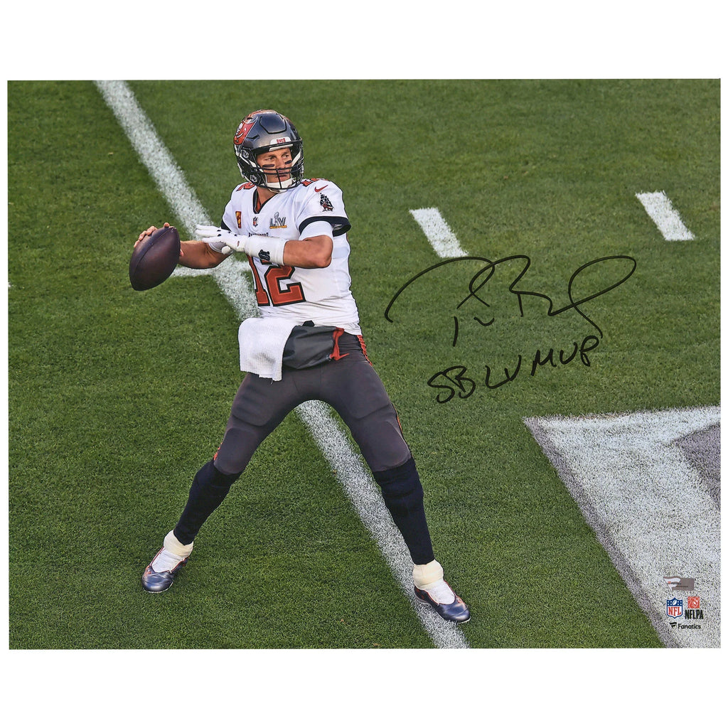 Tom Brady Signed 16 x 20 Super Bowl LV Photo | LV MVP Inscription
