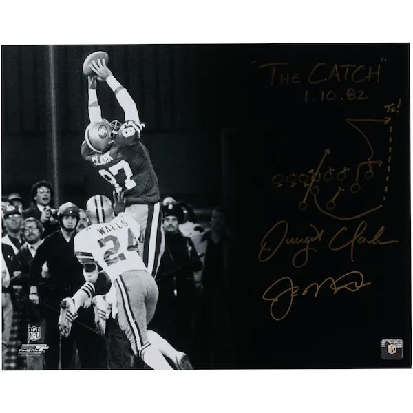 Joe Montana & Dwight Clark Signed The Catch 16 x 20 Photo | Authenticated