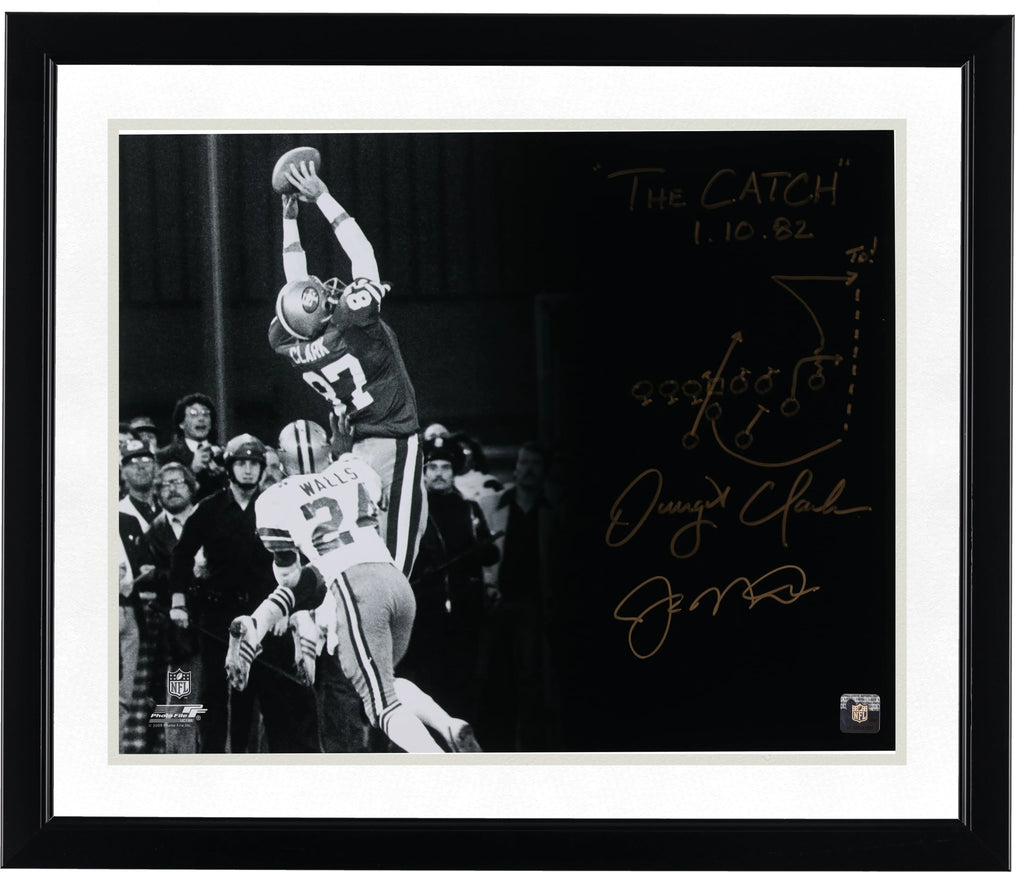 Joe Montana & Dwight Clark Signed The Catch 16 x 20 Photo | Authenticated