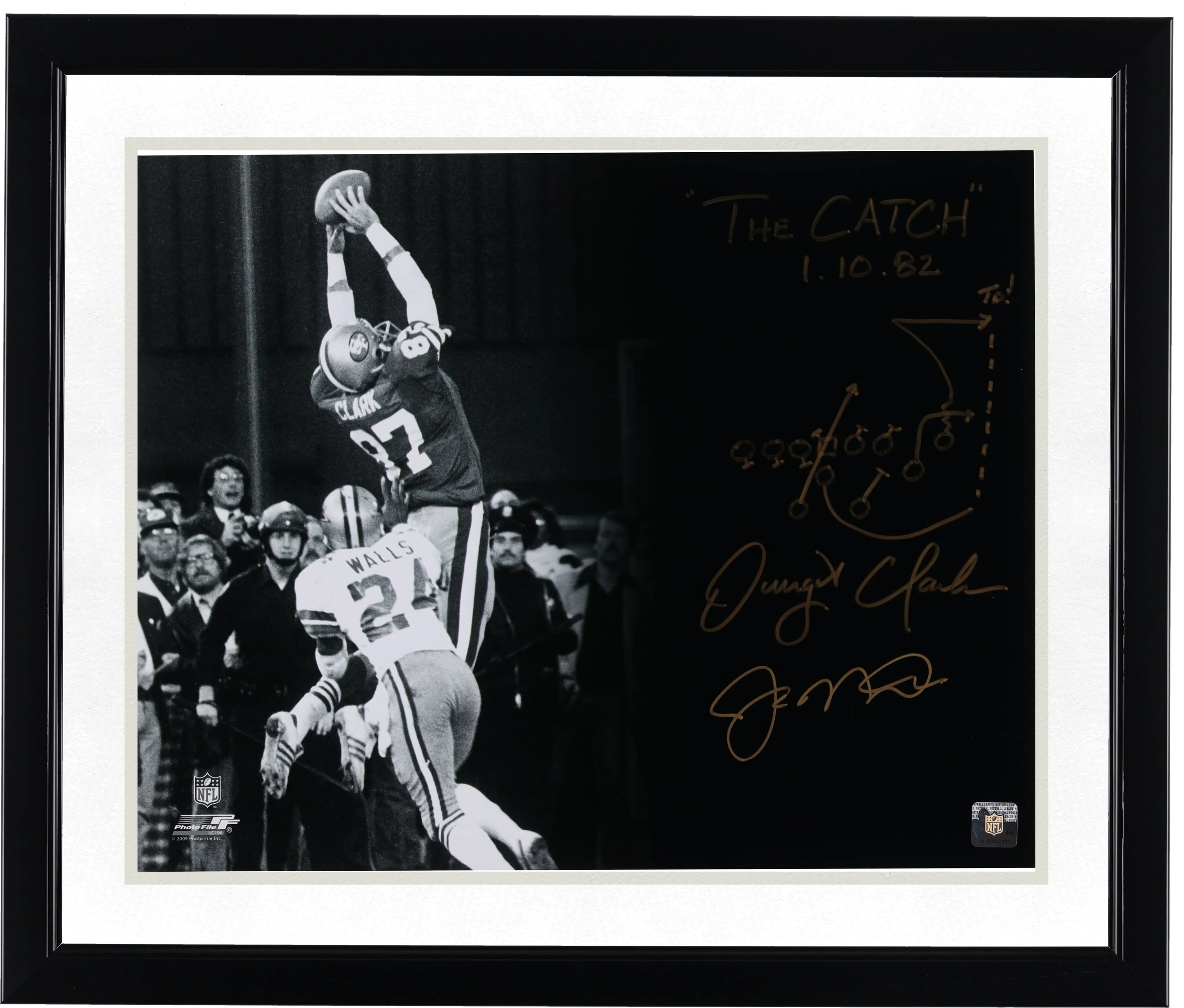 Joe Montana & Dwight Clark Signed The Catch 16 x 20 Photo | Authenticated
