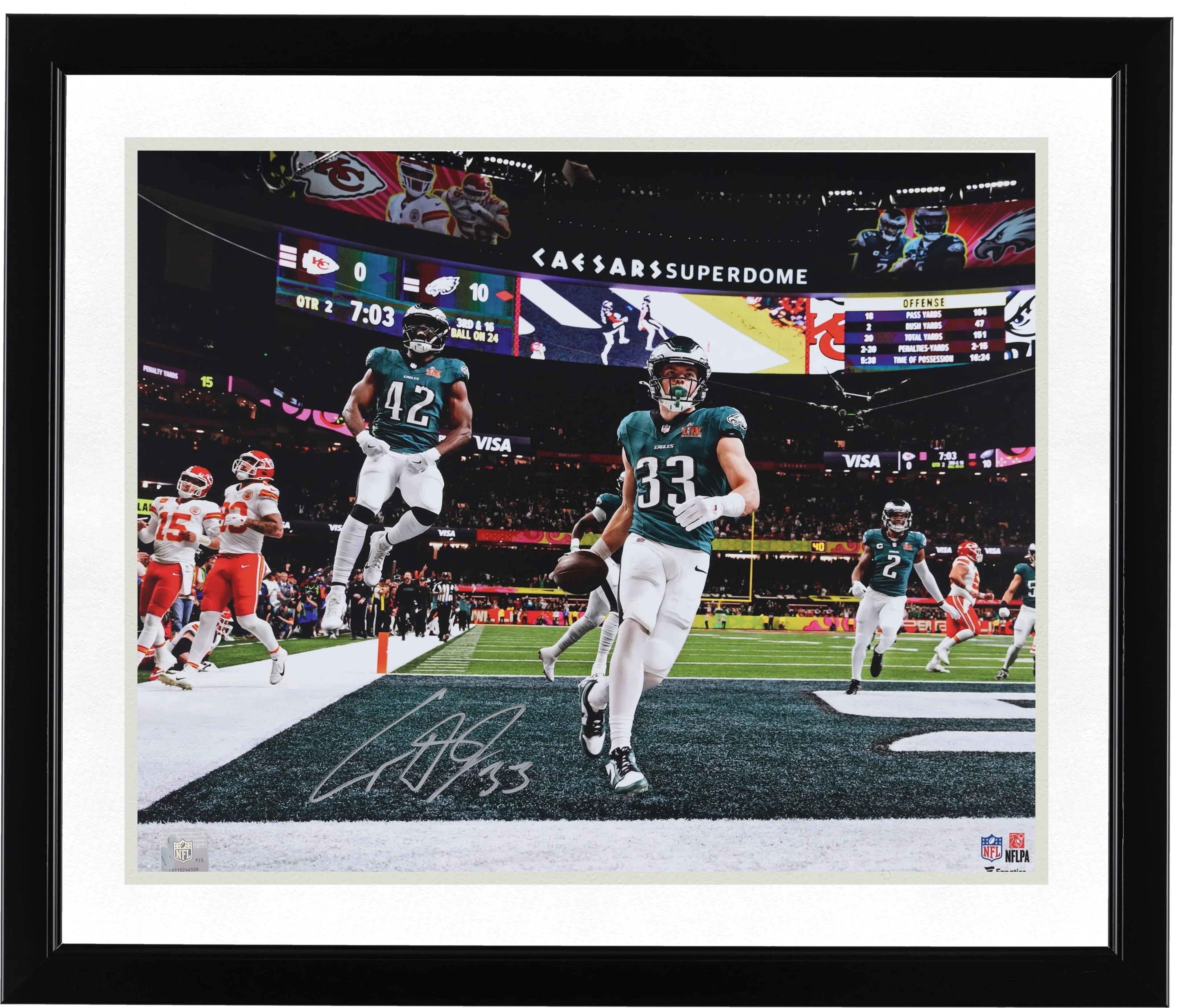 Cooper DeJean Signed 16 x 20 Photo | Super Bowl LIX Champions