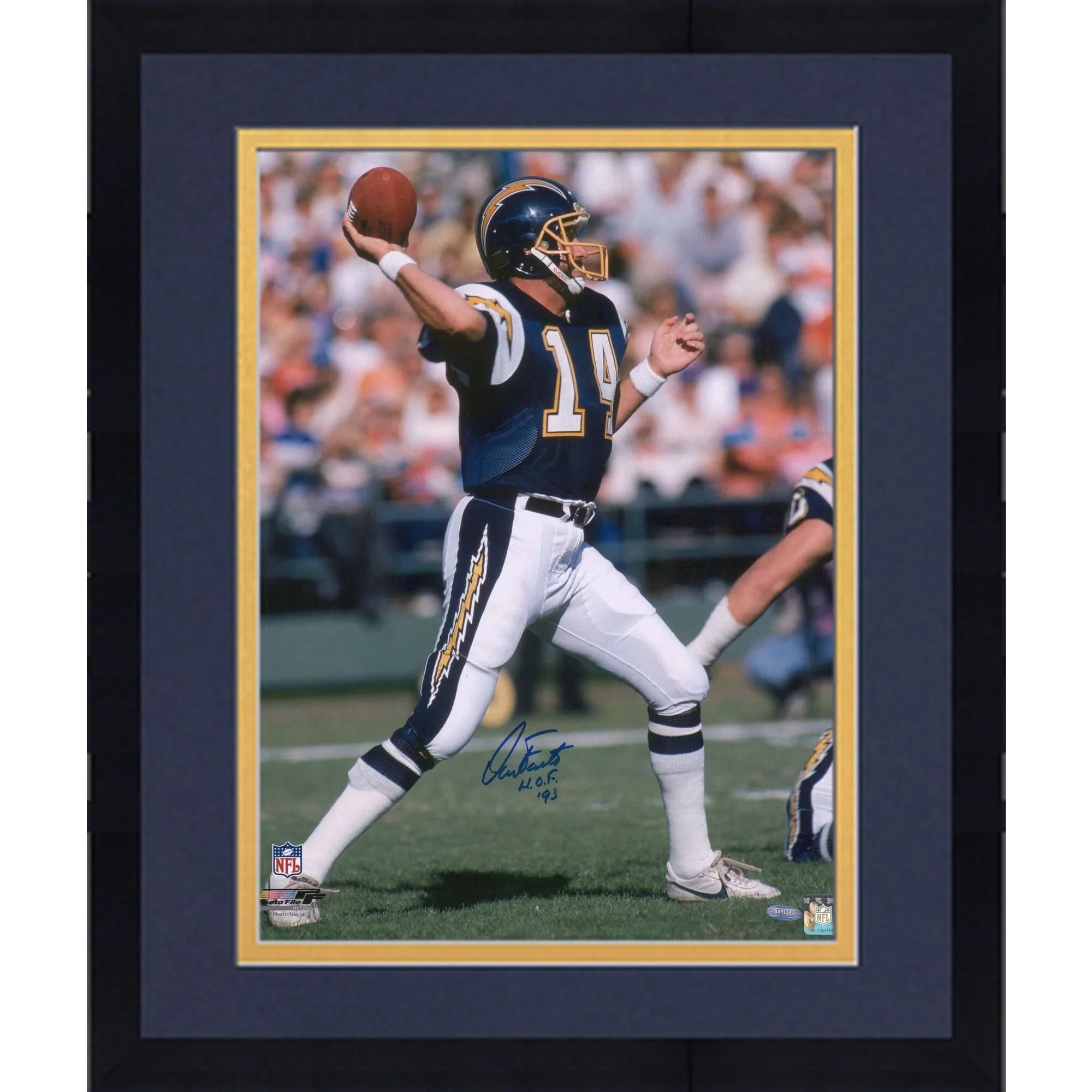 Dan Fouts Signed 16 x 20 Chargers Photo | HOF 93 Inscription