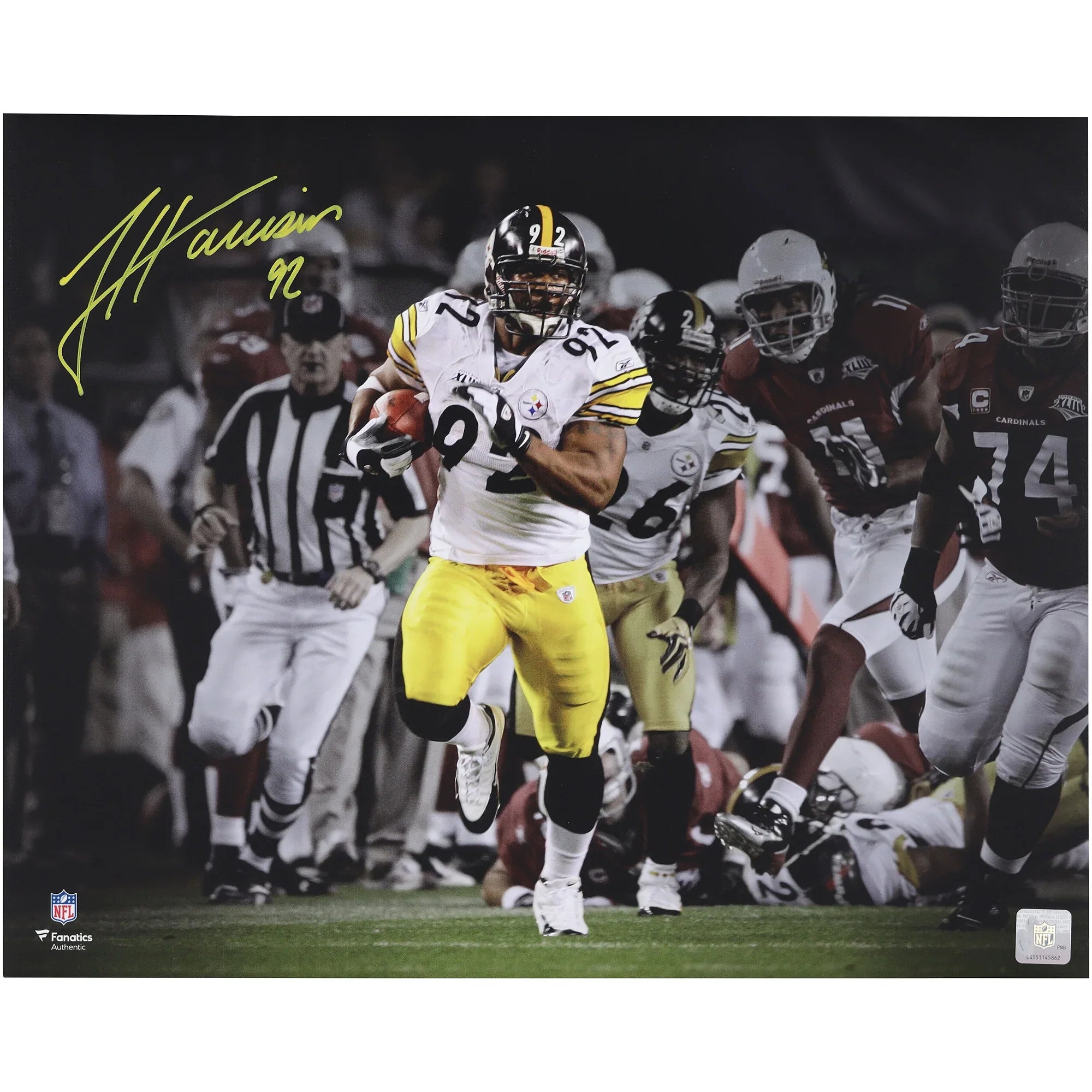 James Harrison Signed 16 x 20 Photo | Super Bowl XLIII Pick Six