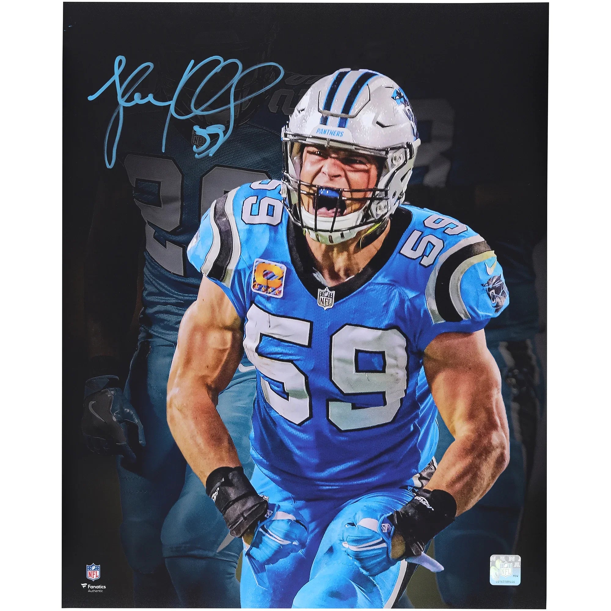 Luke Kuechly Signed 16 x 20 Photo | Carolina Panthers Celebration