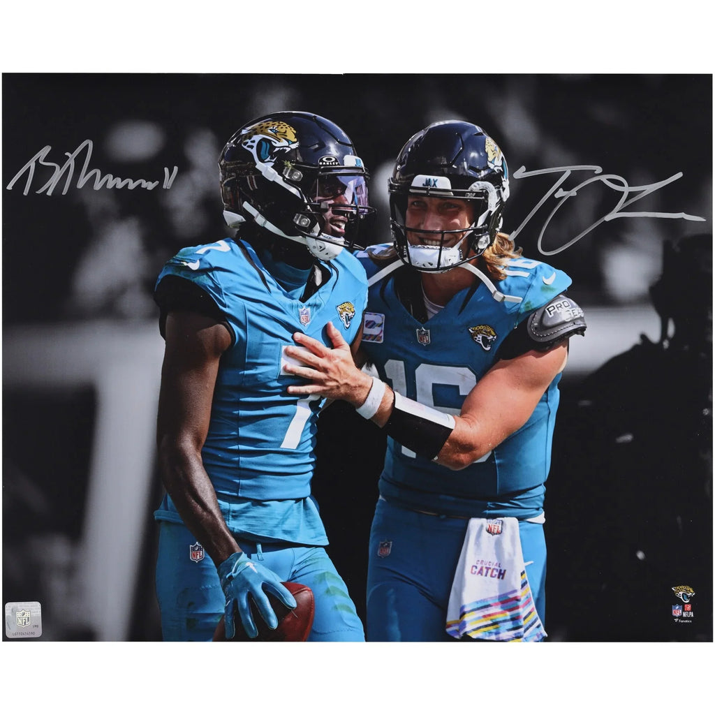 Trevor Lawrence & Brian Thomas Jr Signed 16 x 20 Photo | Jaguars