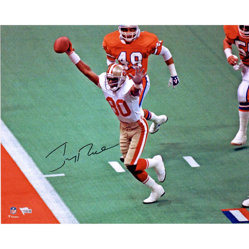 Jerry Rice Signed 16 x 20 Photograph | 49ers Hands Up Touchdown