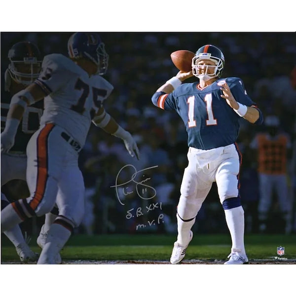 Phil Simms Signed 16 x 20 Photo | Super Bowl XXI MVP Inscription