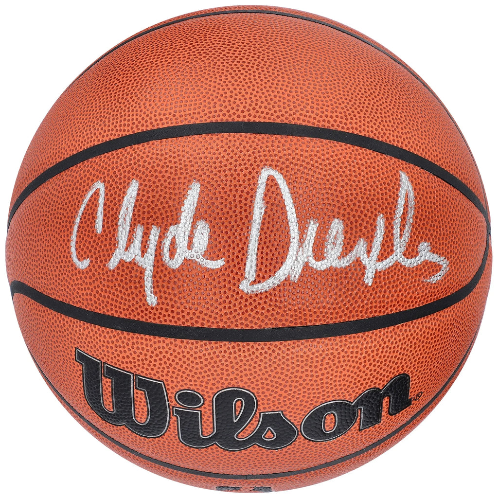 Clyde Drexler Signed Trail Blazers Basketball | Wilson Authentic Series