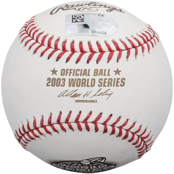 Josh Beckett Signed 2003 World Series Logo Baseball | Marlins