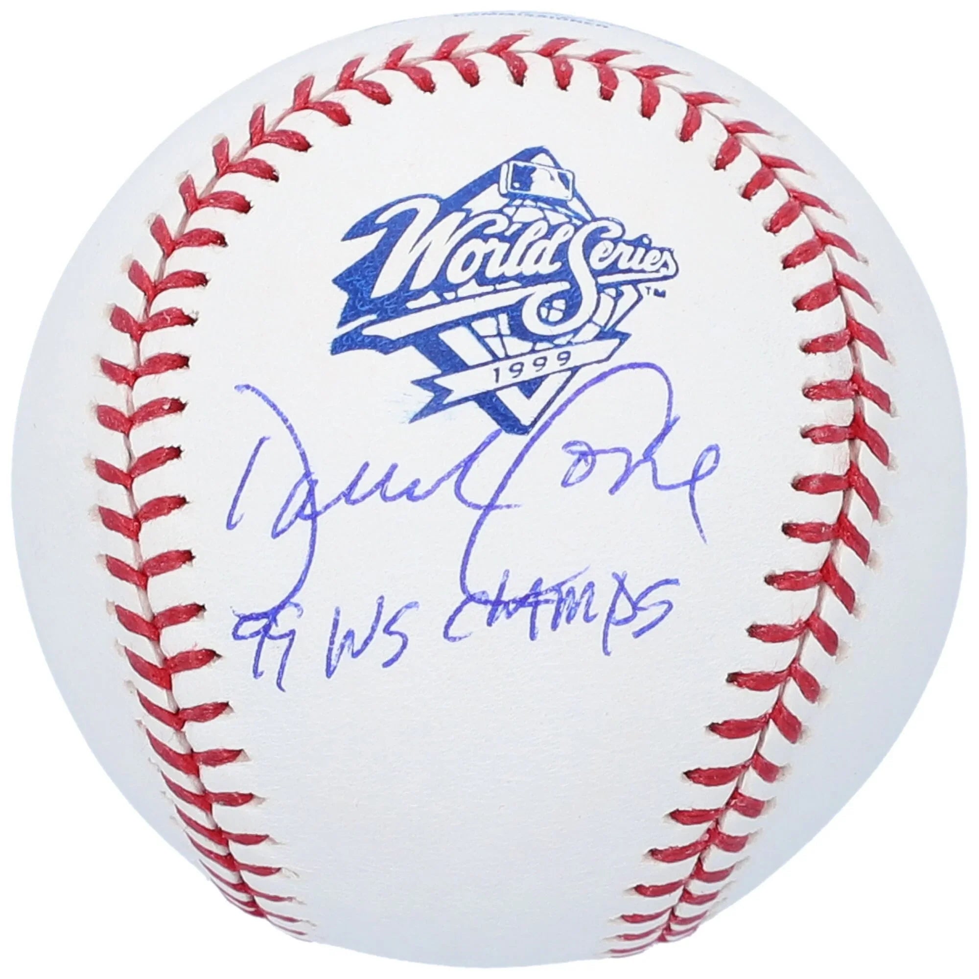 David Cone Signed 1999 World Series Baseball | 99 WS Champs Inscription