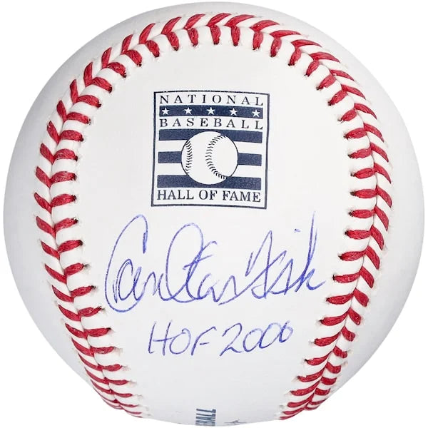 Carlton Fisk Signed Hall of Fame Logo Baseball | HOF 2000 Inscription