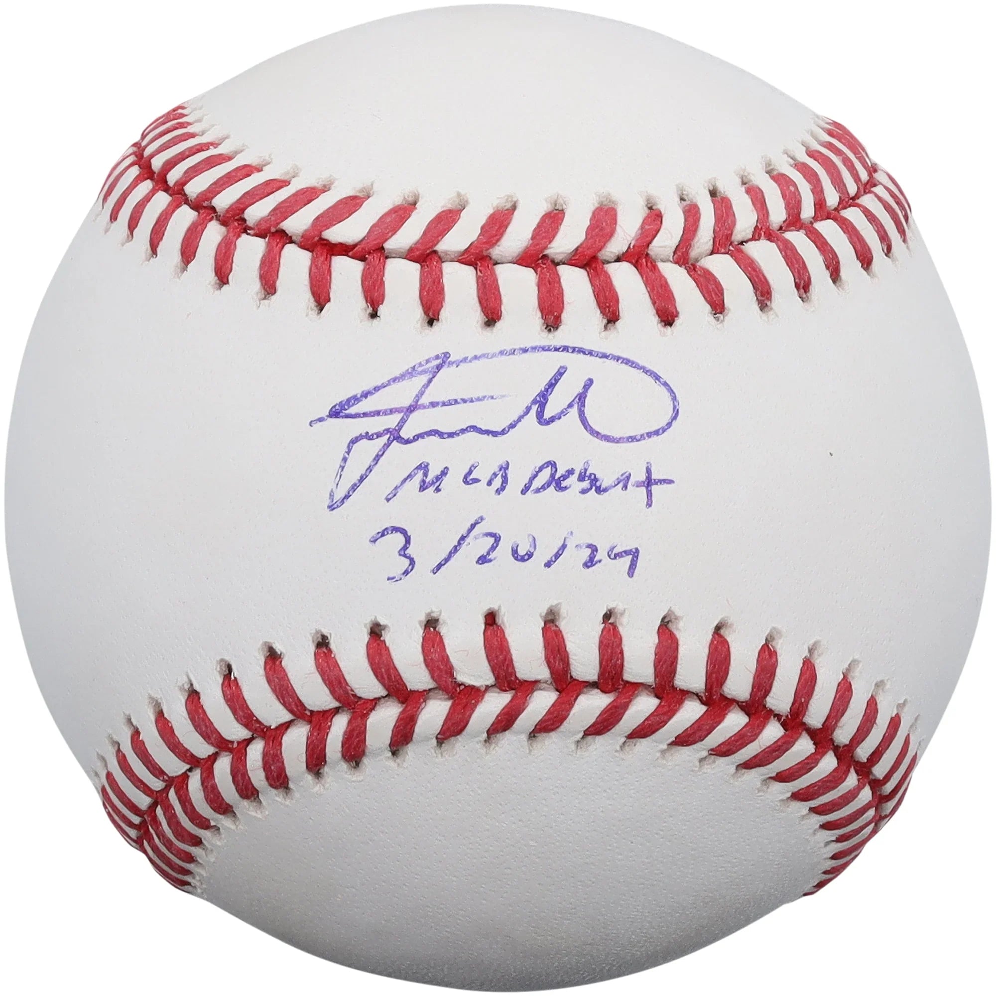 Jackson Merrill Signed Baseball | MLB Debut 3/20/24 Inscription