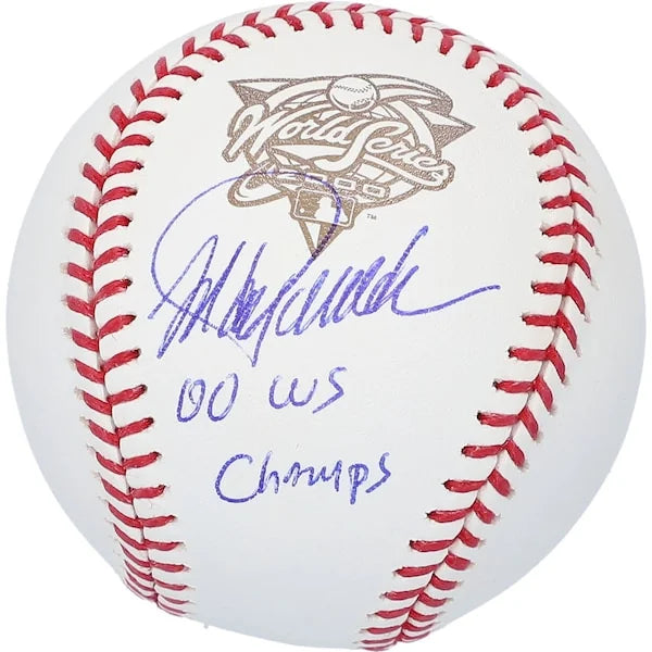 Jorge Posada Signed 2000 World Series Baseball | 00 WS Champs Inscription