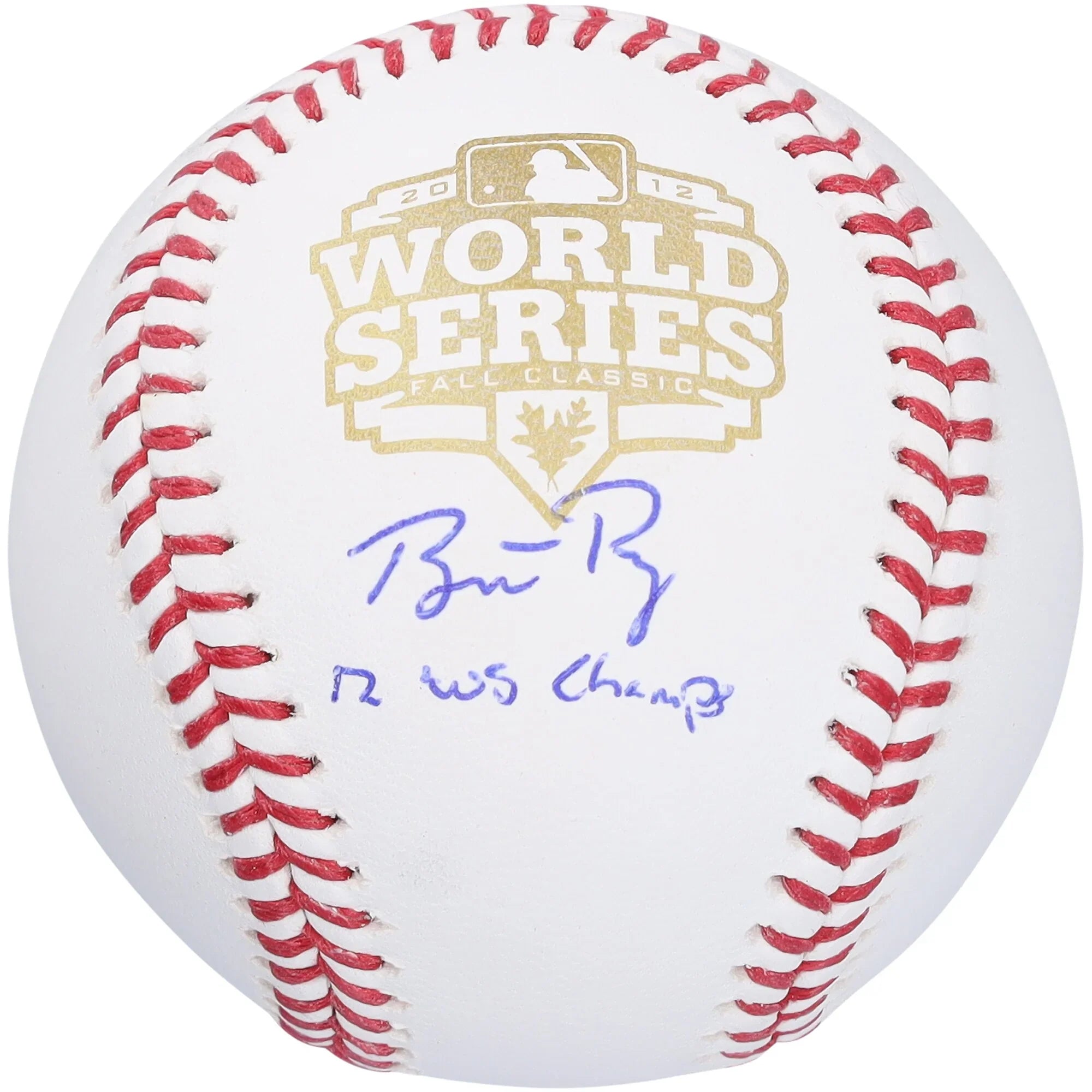Buster Posey San Francisco Giants Autographed Fanatics Authentic 2012 MLB World Series Logo Baseball with "12 WS Champs" Inscription - F