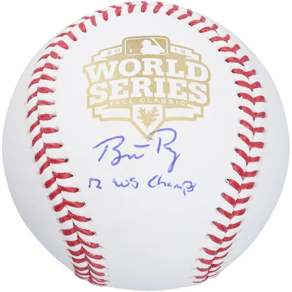 Buster Posey San Francisco Giants Autographed 2012 MLB World Series Logo Baseball with "12 WS Champs" Inscription - S