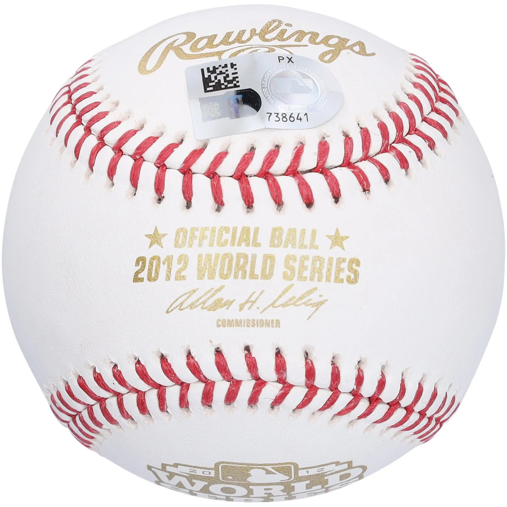 Buster Posey San Francisco Giants Autographed 2012 MLB World Series Logo Baseball with "12 WS Champs" Inscription - S