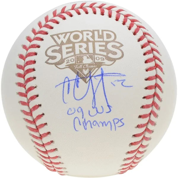 CC Sabathia Signed 2009 World Series Baseball | 09 WS Champs Inscription