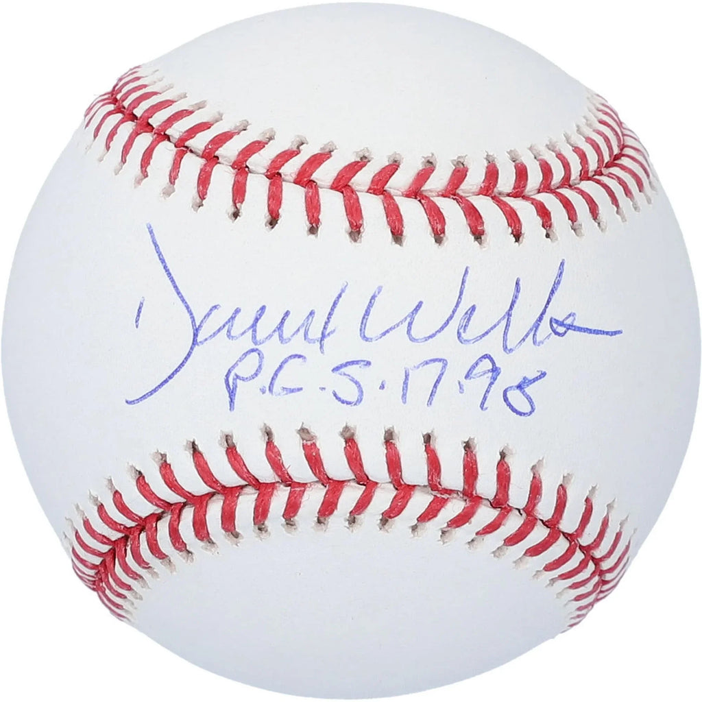 David Wells Signed Yankees Baseball | PG 5-17-98 Inscription
