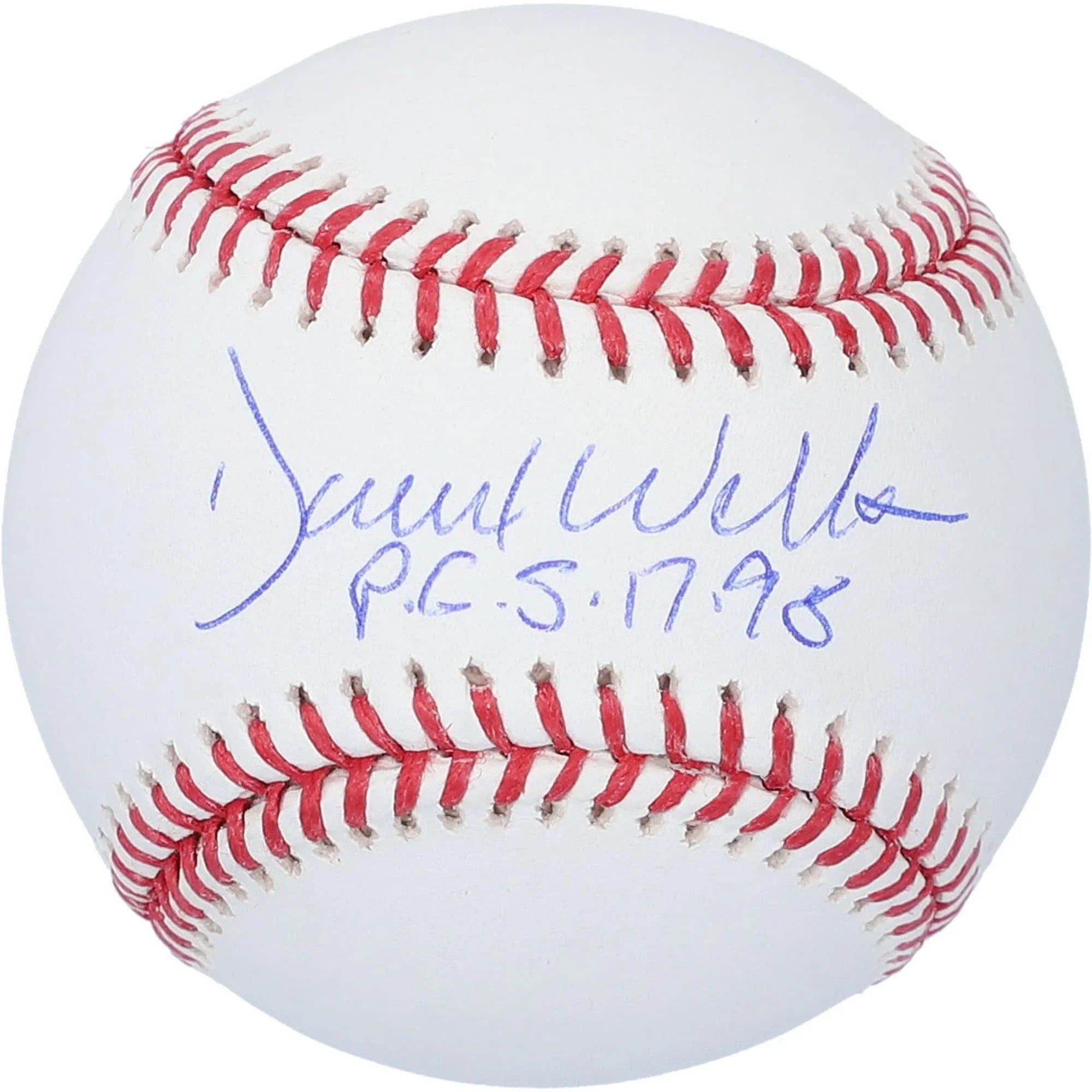 David Wells Signed Yankees Baseball | PG 5-17-98 Inscription