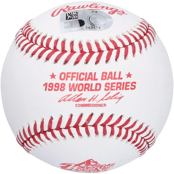 David Wells Signed 1998 World Series Logo Baseball | Yankees