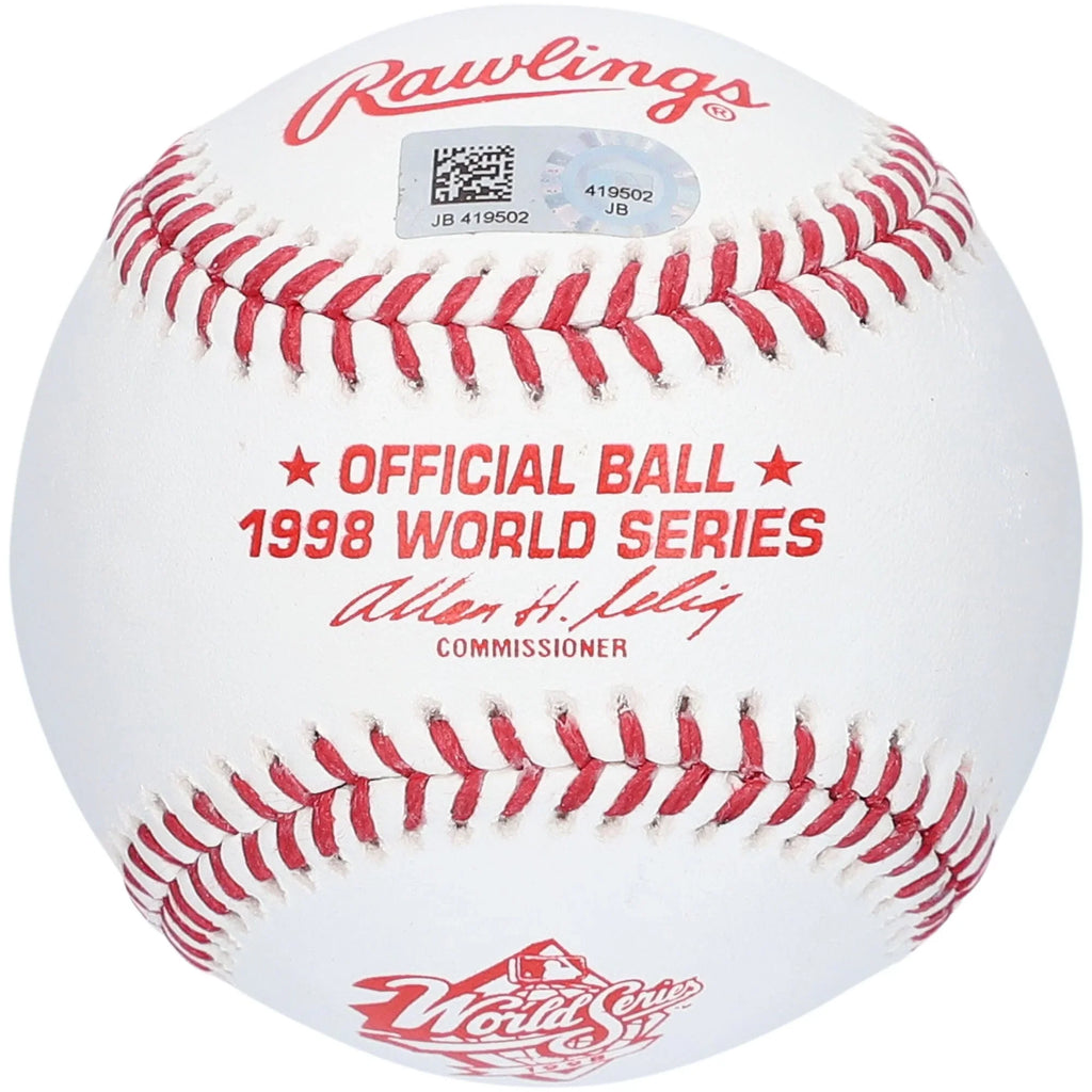 Bernie Williams Signed 1998 World Series Logo Baseball | Yankees