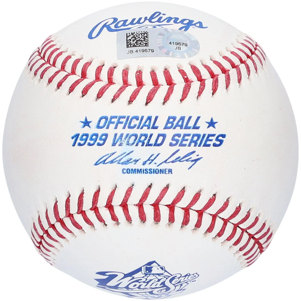 Bernie Williams Signed 1999 World Series Logo Baseball | Yankees