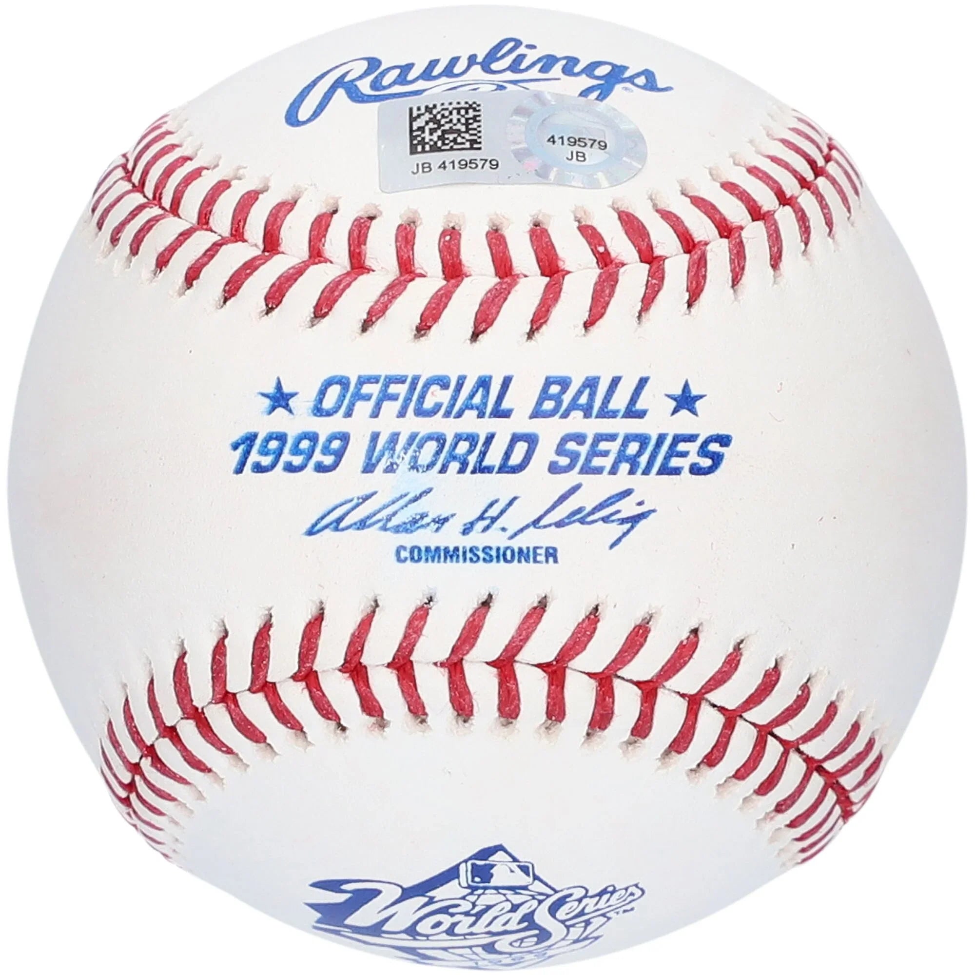 Bernie Williams Signed 1999 World Series Logo Baseball | Yankees