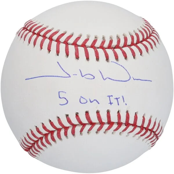 Jacob Wilson Signed Athletics Baseball | 5 On It Inscription