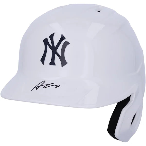 Austin Wells Signed Yankees White Chrome Rawlings Helmet | Authenticated