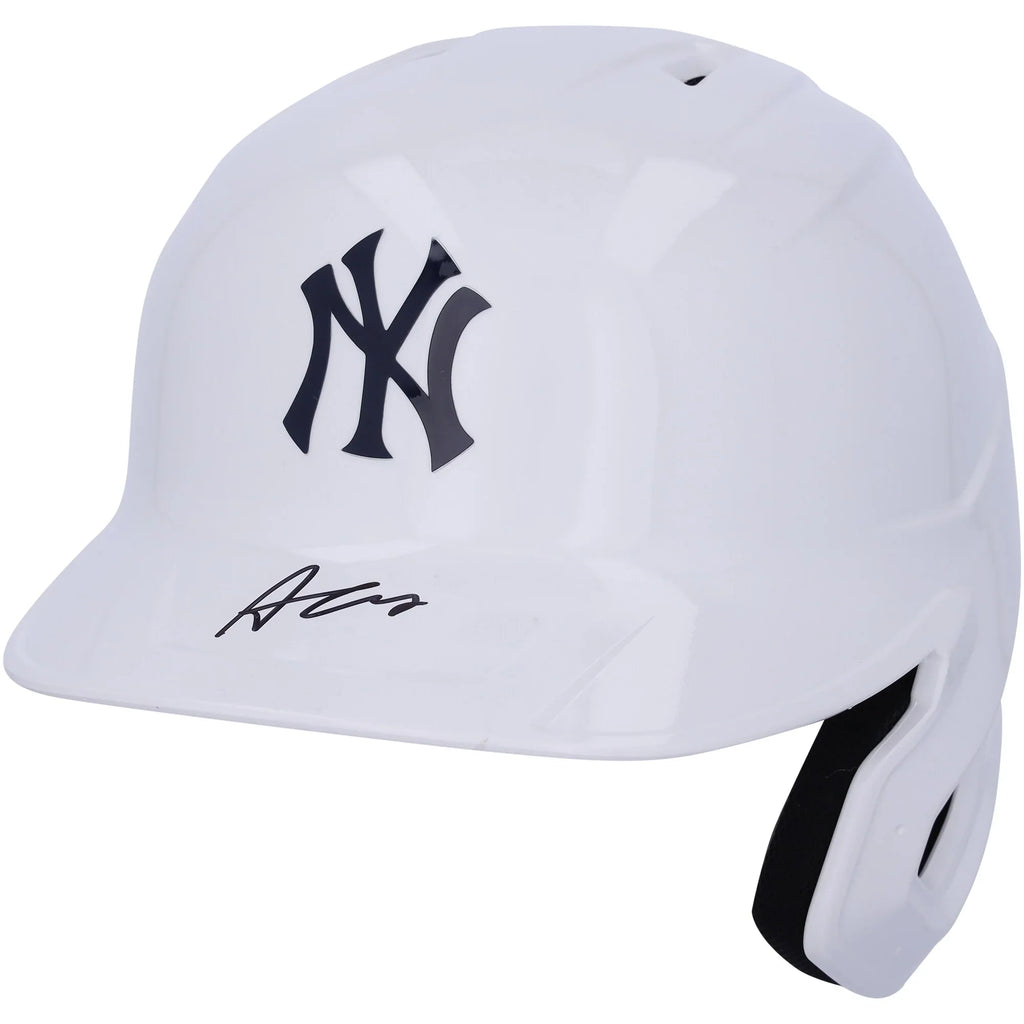 Austin Wells Signed Yankees White Chrome Rawlings Helmet | Authenticated