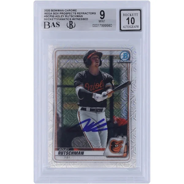 Adley Rutschman Signed 2020 Bowman Chrome Prospects Refractor #BCP-50 | Graded 9