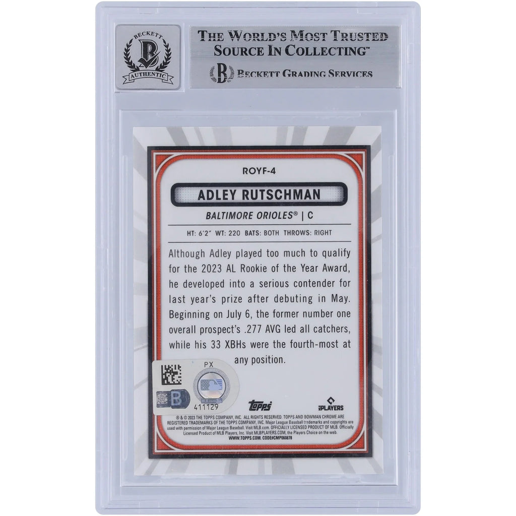 Adley Rutschman Signed 2023 Bowman Chrome ROTY Favorites Rookie Card | Graded 9