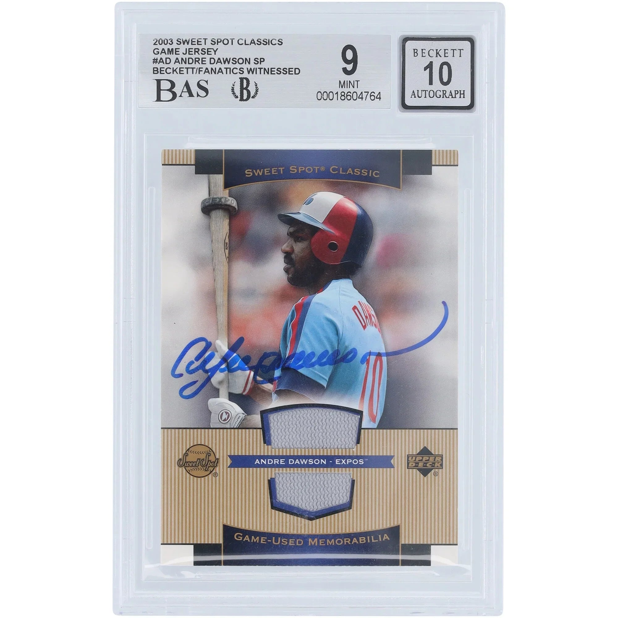 Andre Dawson Signed 2003 Upper Deck Sweet Spot Classic Card | Beckett Authenticated