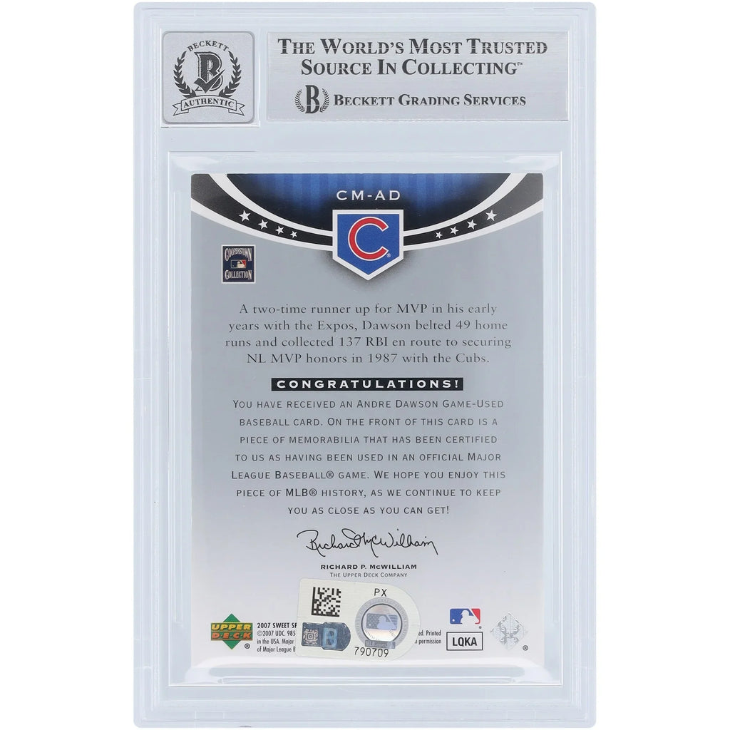 Andre Dawson Signed 2007 Upper Deck Sweet Spot Classic Card | Beckett Authenticated