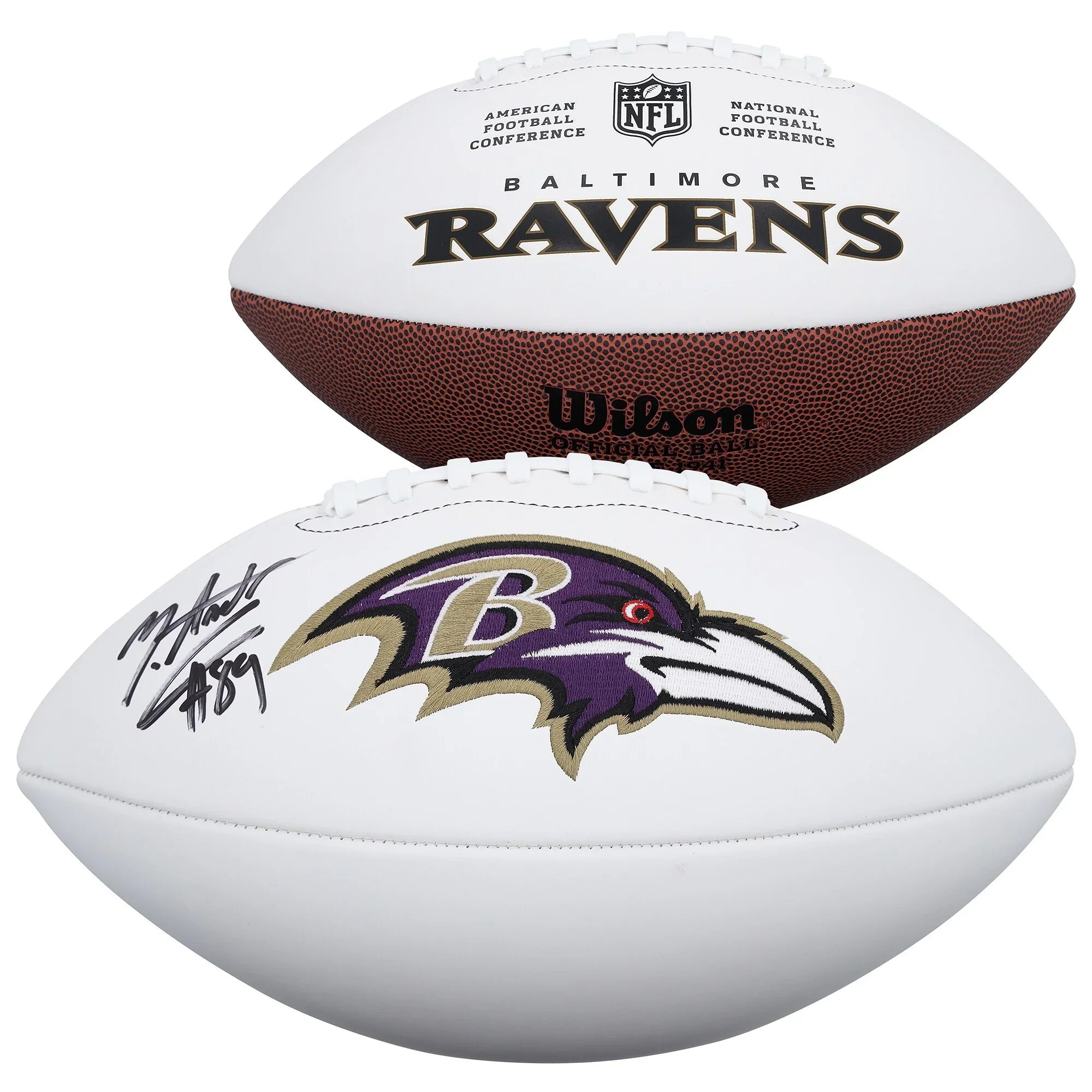 Mark Andrews Signed Wilson White Panel Football | Baltimore Ravens