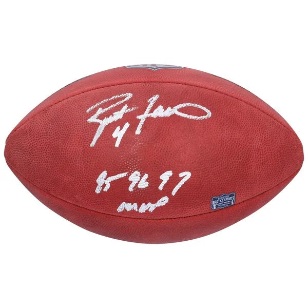 Brett Favre Signed Wilson Duke Football | 95, 96, 97 NFL MVP Inscription