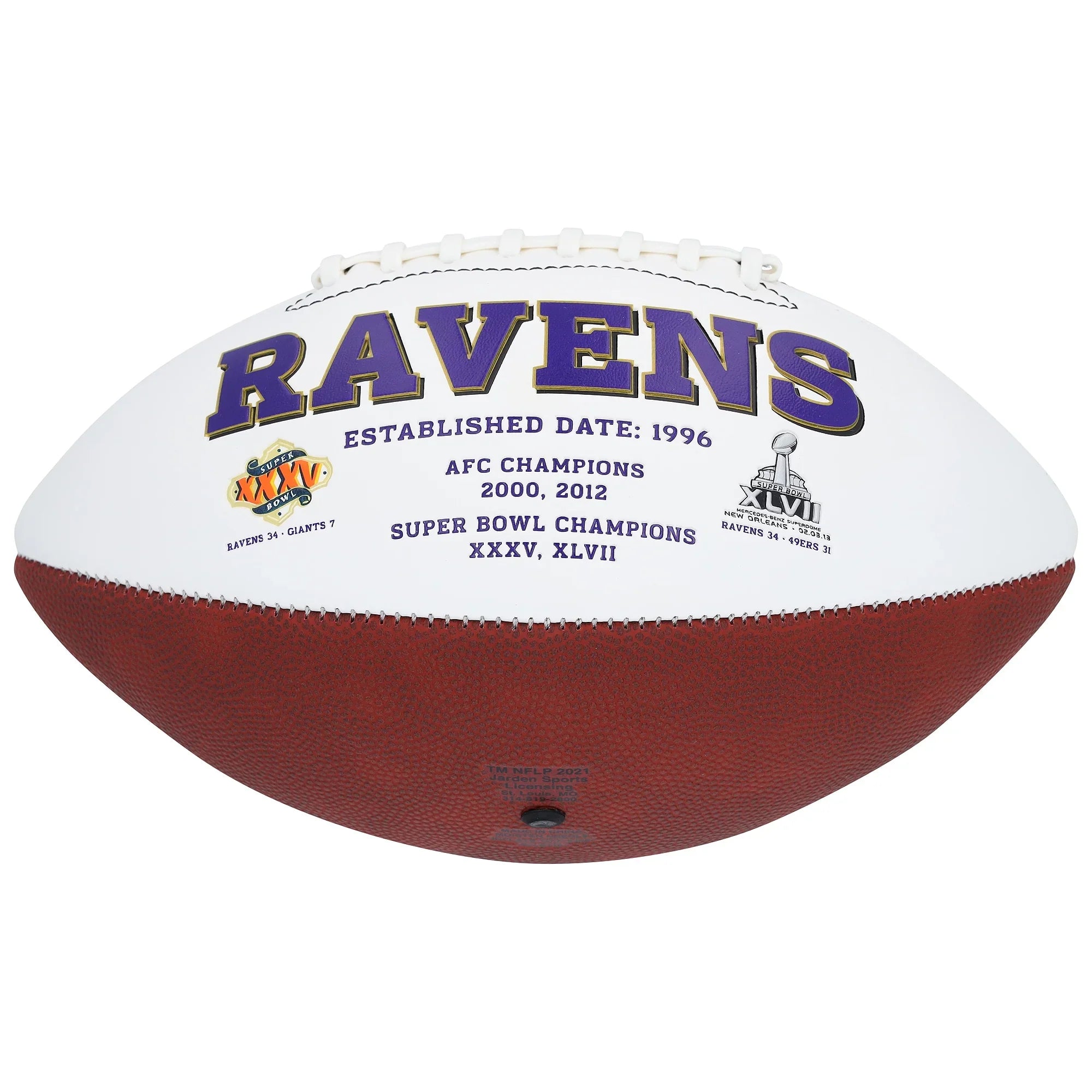 Zay Flowers Signed Wilson White Panel Football | Baltimore Ravens