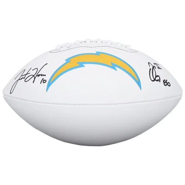 Justin Herbert & Oronde Gadsden Signed Chargers Football | Authenticated