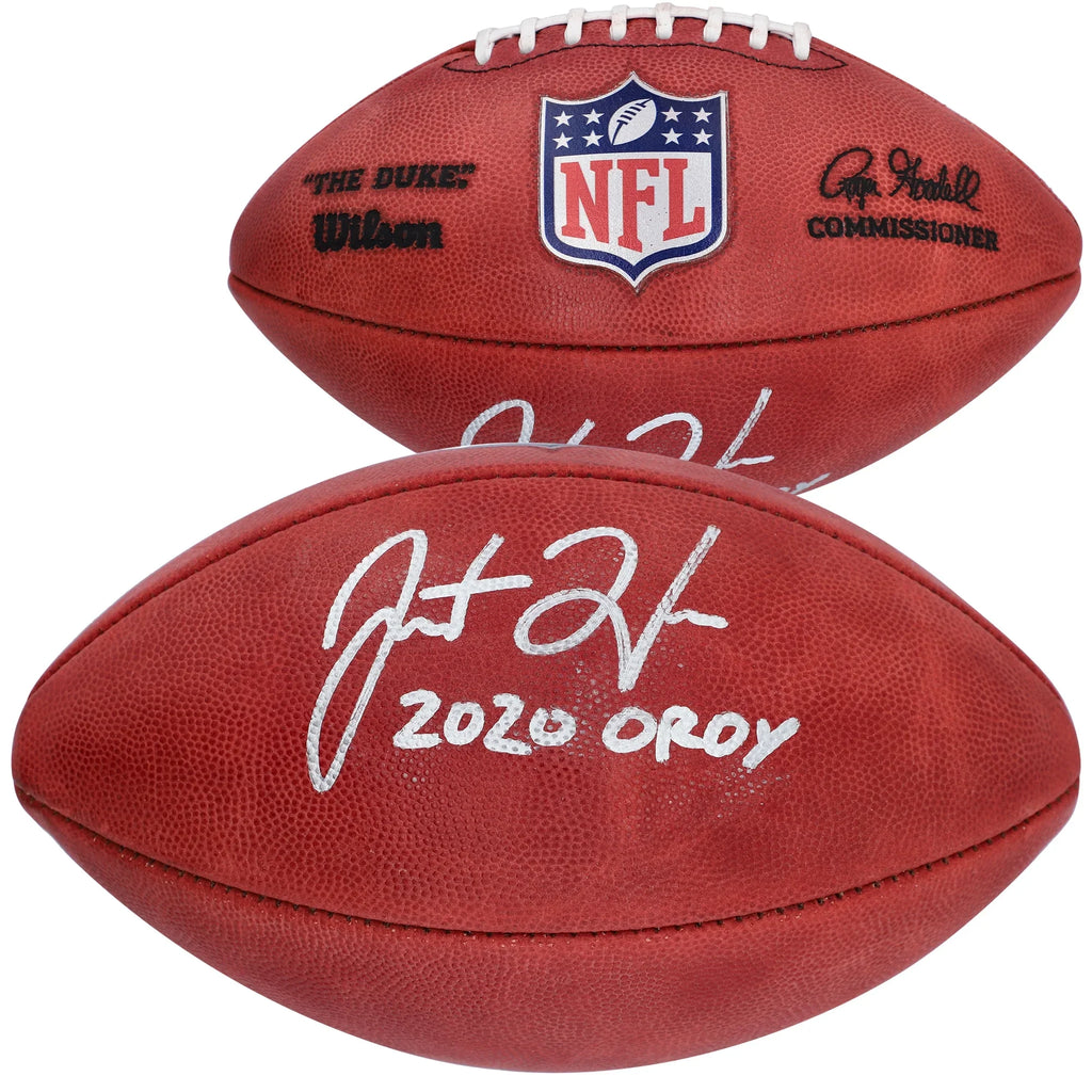 Justin Herbert Signed Chargers Football | 2020 OROY Inscription
