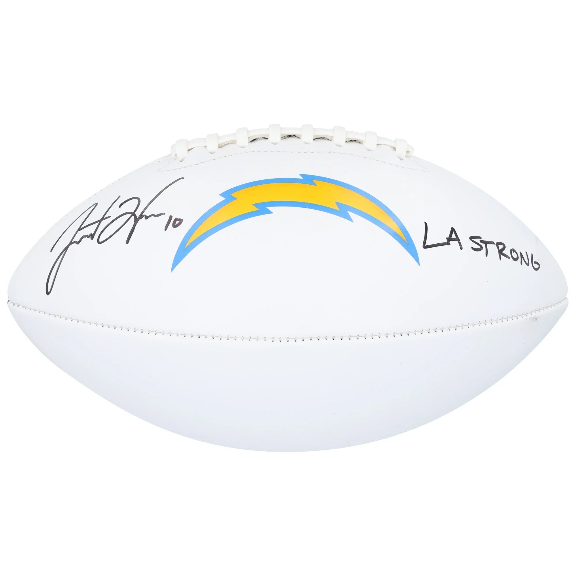 Justin Herbert Signed Chargers Football | LA Strong Inscription