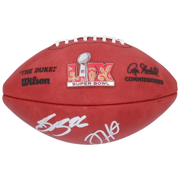 Jalen Hurts & Saquon Barkley Signed Super Bowl LIX Eagles Football | Authenticated