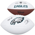 Jalen Hurts & DeVonta Smith Signed Eagles Football | White Panel Wilson