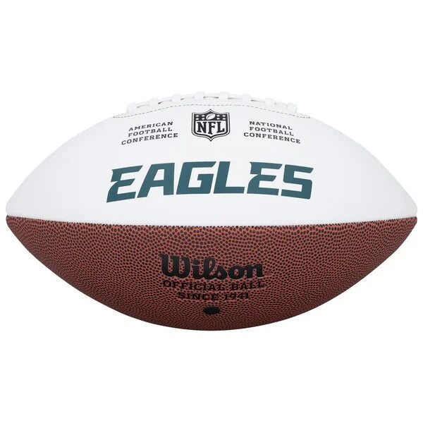 Jalen Hurts & DeVonta Smith Signed Eagles Football | White Panel Wilson