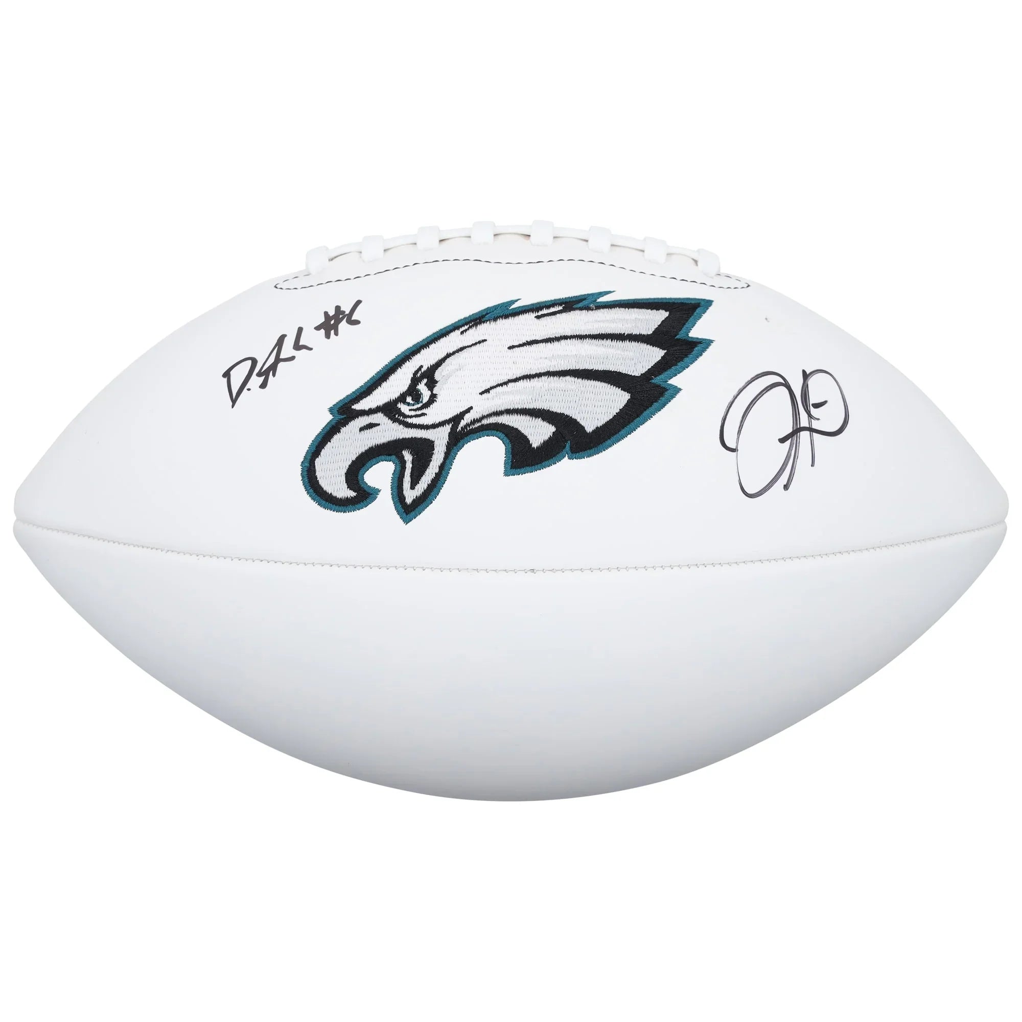 Jalen Hurts & DeVonta Smith Signed Eagles Football | White Panel Wilson