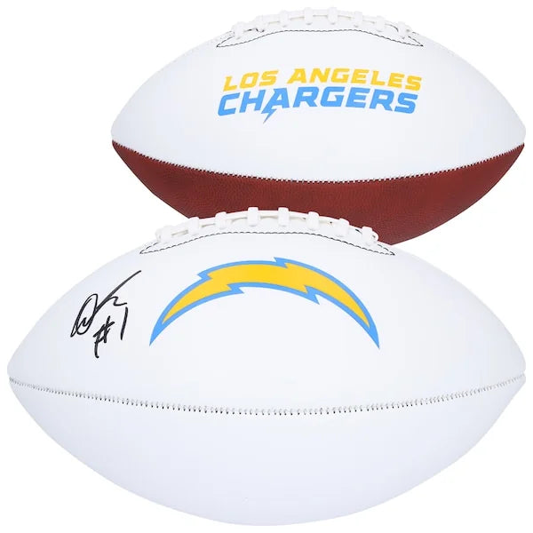 Quentin Johnston Signed Chargers Franklin Football | Authenticated