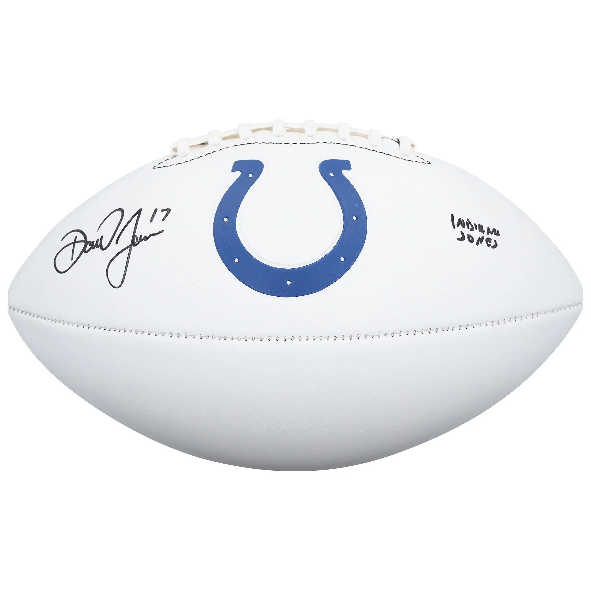 Daniel Jones Signed Colts Football | Indiana Jones Inscription