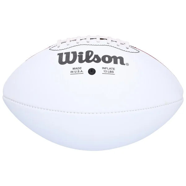 New York Giants Theo Johnson  Autographed Fanatics Authentic Wilson 100th Season White Panel Football - F2