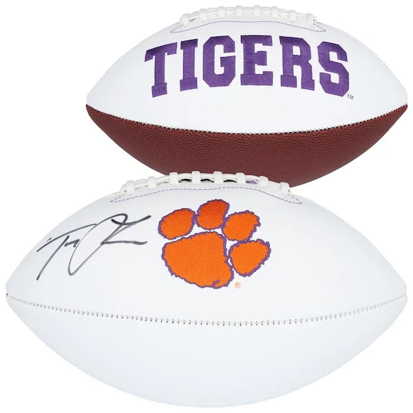 Hand Signed Trevor Lawrence Clemson Tigers Football | White Panel